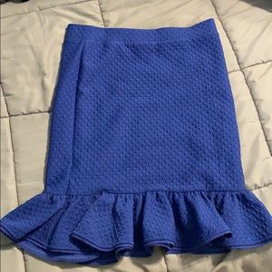 A blue skirt
